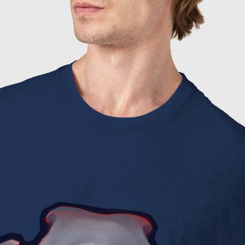 Мужская футболка хлопок Волчий череп, цвет темно-синий - фото 6