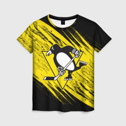 Женская футболка 3D Pittsburgh Penguins Sport