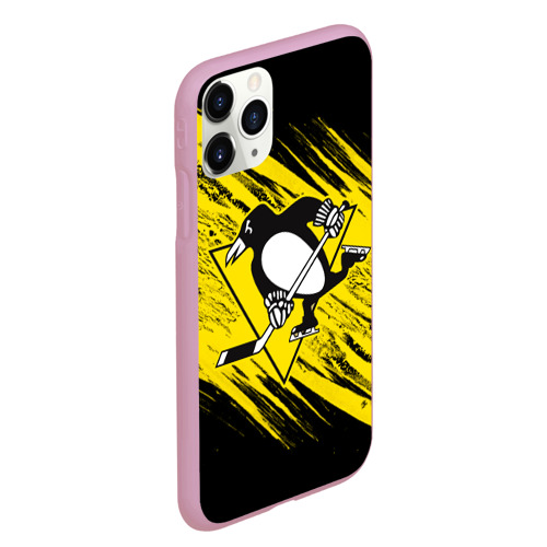 Чехол для iPhone 11 Pro Max матовый Pittsburgh Penguins Sport, цвет розовый - фото 3