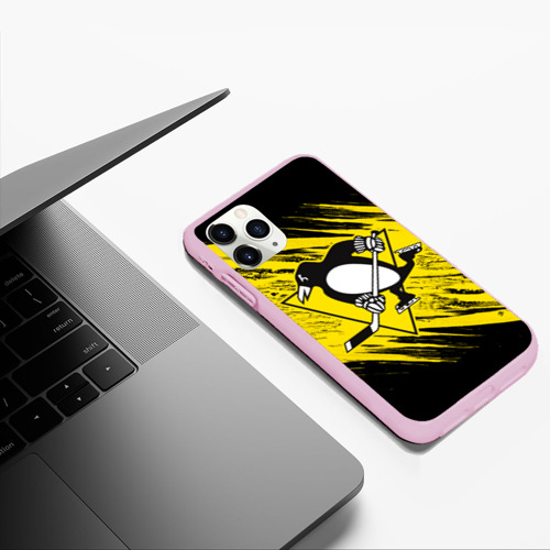 Чехол для iPhone 11 Pro Max матовый Pittsburgh Penguins Sport, цвет розовый - фото 5