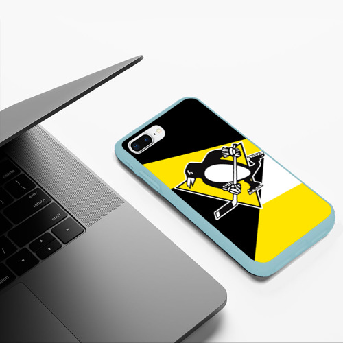 Чехол для iPhone 7Plus/8 Plus матовый Pittsburgh Penguins Exclusive, цвет мятный - фото 5