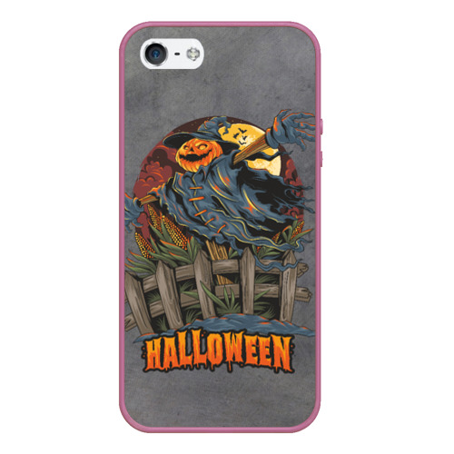 Чехол для iPhone 5/5S матовый Hall-Ween, цвет розовый