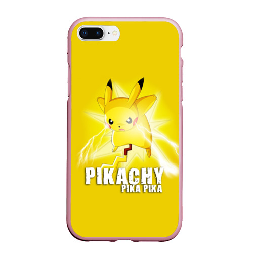 Чехол для iPhone 7Plus/8 Plus матовый Pikachu Pika Pika, цвет розовый