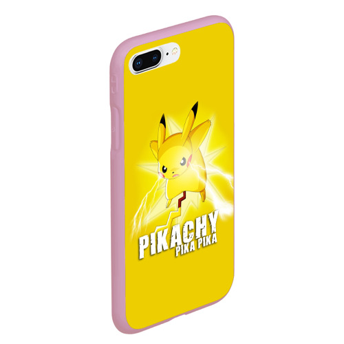 Чехол для iPhone 7Plus/8 Plus матовый Pikachu Pika Pika, цвет розовый - фото 3