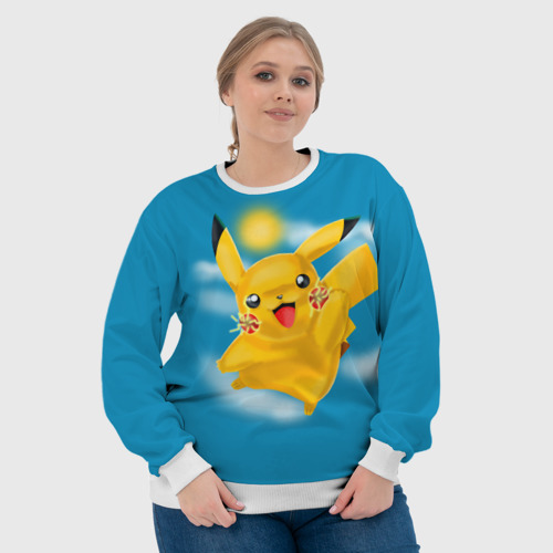 Женский свитшот 3D Pikachu Pika Pika, цвет 3D печать - фото 6