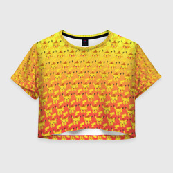 Женская футболка Crop-top 3D Pikachu паттерн