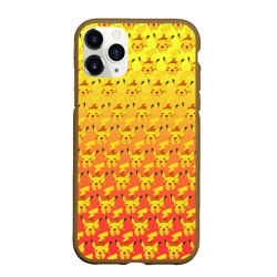 Чехол для iPhone 11 Pro Max матовый Pikachu паттерн