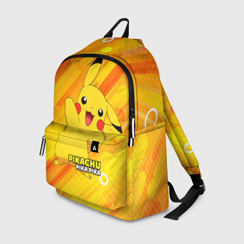 Рюкзак с принтом Pikachu Pika Pika, вид спереди №1