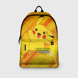 Рюкзак с принтом Pikachu Pika Pika для любого человека, вид спереди №3. Цвет основы: белый