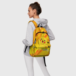 Рюкзак с принтом Pikachu Pika Pika для любого человека, вид спереди №4. Цвет основы: белый