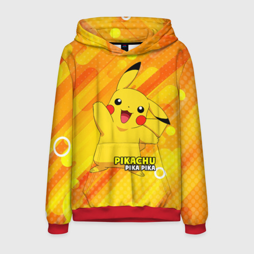 Мужская толстовка 3D Pikachu Pika Pika, цвет красный