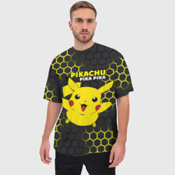 Мужская футболка oversize 3D Pikachu Pika Pika - фото 2