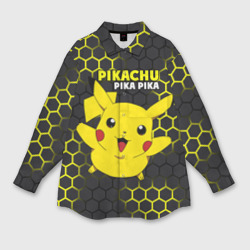 Мужская рубашка oversize 3D Pikachu Pika Pika