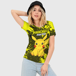 Женская футболка 3D Slim Pikachu Pika Pika - фото 2