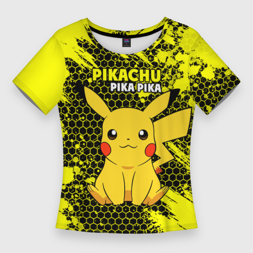 Женская футболка 3D Slim Pikachu Pika Pika, цвет 3D печать