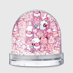 Игрушка Снежный шар Розовое собрание покемонов  паттерн 