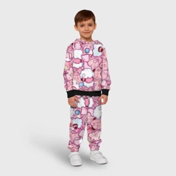 Детский костюм с толстовкой 3D Розовое собрание покемонов  паттерн  - фото 2