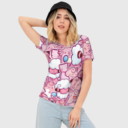 Женская футболка 3D Slim Розовое собрание - фото 2