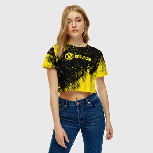 Женская футболка Crop-top 3D BORUSSIA / Боруссия - фото 4