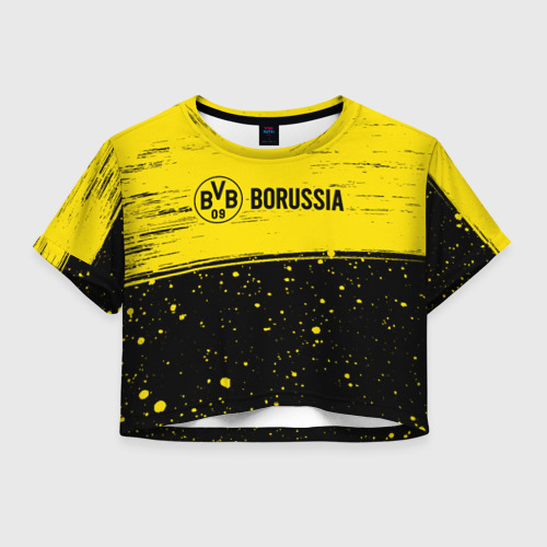 Женская футболка Crop-top 3D BORUSSIA / Боруссия, цвет 3D печать