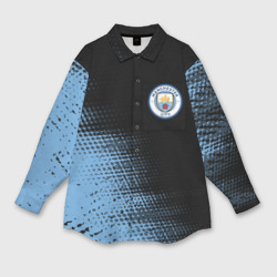 Женская рубашка oversize 3D Manchester city Манчестер Сити