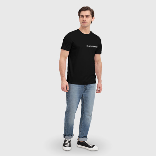 Мужская футболка 3D с принтом Черное зеркало, вид сбоку #3