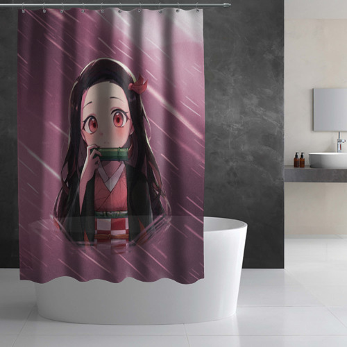 Штора 3D для ванной Незуко Камадо - фото 2