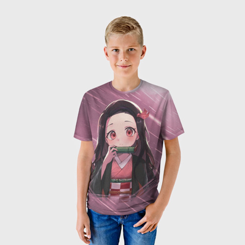 Детская футболка 3D Незуко Камадо, цвет 3D печать - фото 3