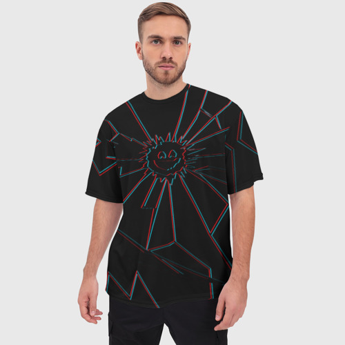 Мужская футболка oversize 3D Черное зеркало, цвет 3D печать - фото 3