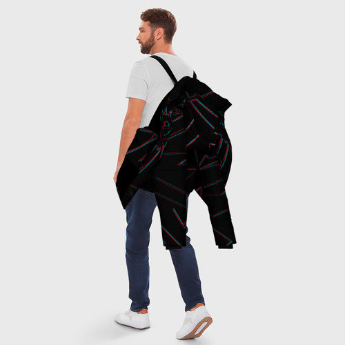 Мужская зимняя куртка 3D Черное зеркало, цвет черный - фото 5