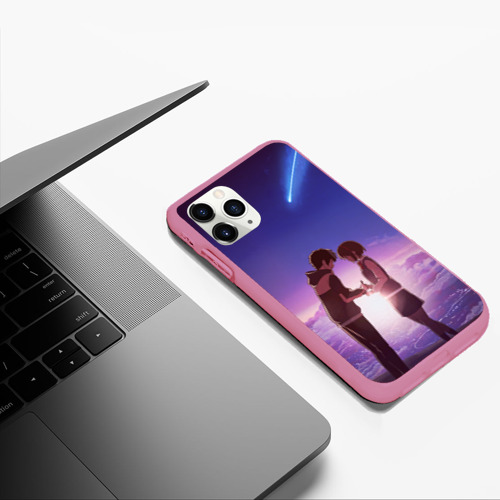 Чехол для iPhone 11 Pro Max матовый Твое имя, цвет малиновый - фото 5