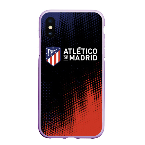 Чехол для iPhone XS Max матовый Atletico Madrid Атлетико, цвет сиреневый