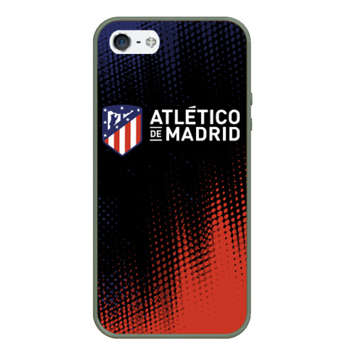 Чехол для iPhone 5/5S матовый Atletico Madrid Атлетико, цвет темно-зеленый