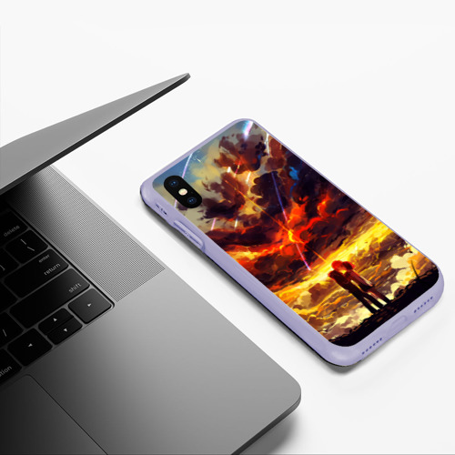 Чехол для iPhone XS Max матовый Твое имя, цвет светло-сиреневый - фото 5