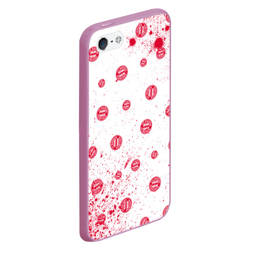 Чехол для iPhone 5/5S матовый FC BAYERN / БАВАРИЯ, цвет розовый - фото 3