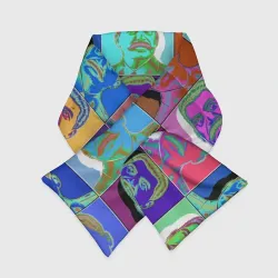 Шарф-пуховик 3D Stalin pop-art паттерн 
