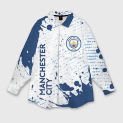 Женская рубашка oversize 3D Manchester city Манчестер Сити