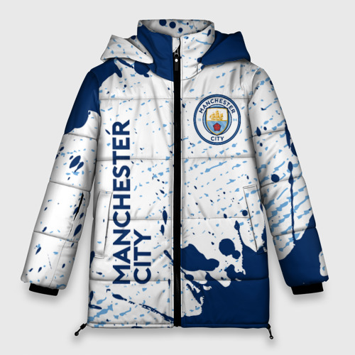 Женская зимняя куртка Oversize Manchester city Манчестер Сити, цвет черный