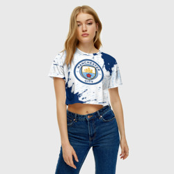 Женская футболка Crop-top 3D Manchester city Манчестер Сити - фото 2