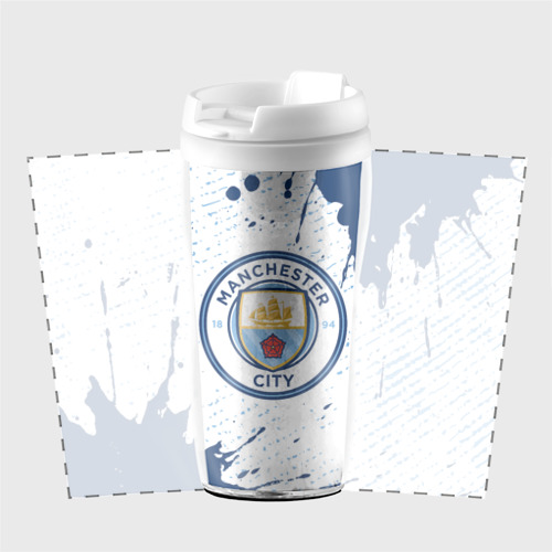 Термокружка-непроливайка Manchester city Манчестер Сити, цвет белый - фото 2