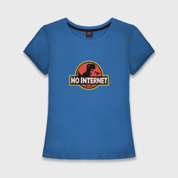Женская футболка хлопок Slim NO INTERNET