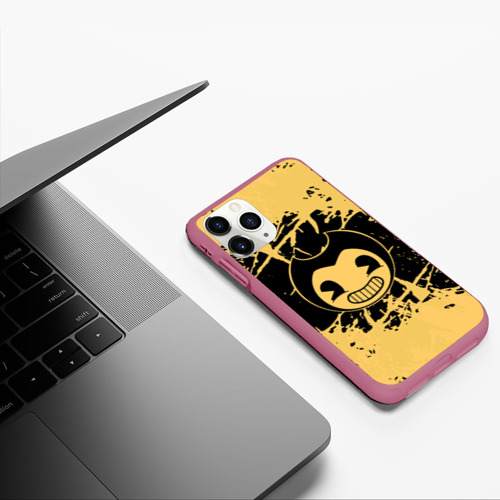 Чехол для iPhone 11 Pro матовый Bendy And the ink machine, цвет малиновый - фото 5