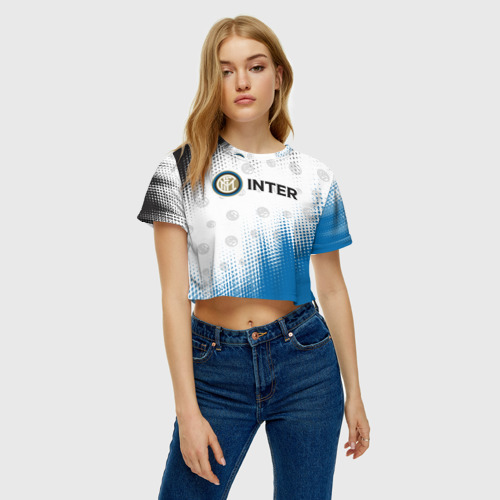 Женская футболка Crop-top 3D INTER / Интер, цвет 3D печать - фото 4