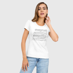 Женская футболка хлопок Slim Нотные строки - фото 2