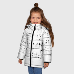 Зимняя куртка для девочек 3D Нотные строки - фото 2