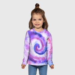 Детский лонгслив 3D Tie-dye purple - фото 2