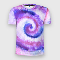 Мужская футболка 3D Slim Tie-dye purple