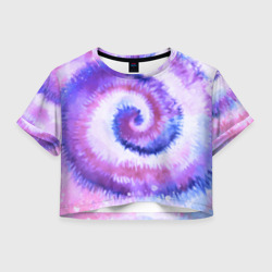 Женская футболка Crop-top 3D Tie-dye purple