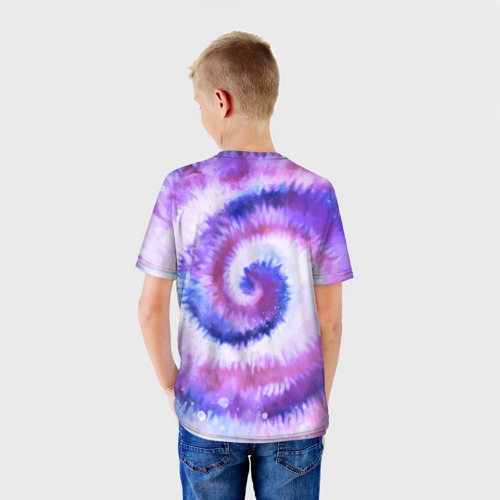 Детская футболка 3D Tie-dye purple, цвет 3D печать - фото 4