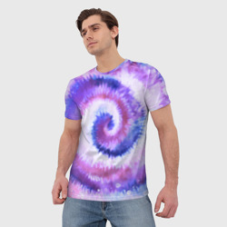 Мужская футболка 3D Tie-dye purple - фото 2